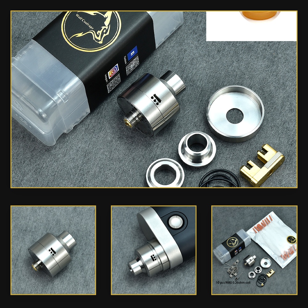 Wolfcoolvape Nisshoku RDA Atom - Vape Coil Replacement ulasan dan harga