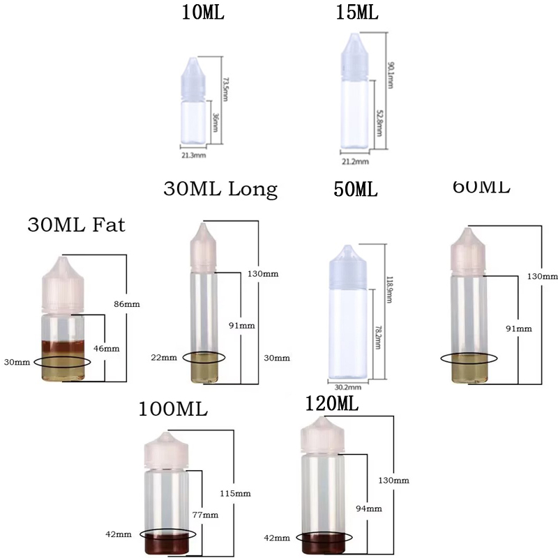 10Pcs 10/15/30/60/100/120ml Pl - Vaping Area ulasan dan harga
